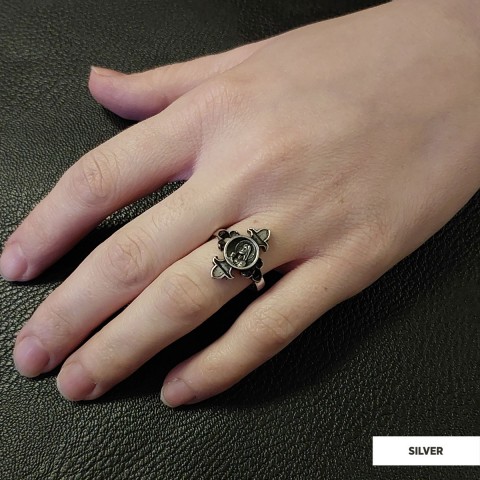Jesus Motif Ring, Jesus Ring, Silver Religious Ring, Gold Plated Jesus Jewelry, Christian Signet Ring