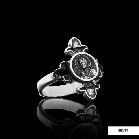 Jesus Motif Ring, Jesus Ring, Silver Religious Ring, Gold Plated Jesus Jewelry, Christian Signet Ring
