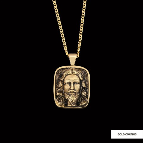Jesus Silver Necklace, Christian Necklace, Unisex Jesus Pendant, Gold Plated Jesus Jewelry, Men's Religious Gift