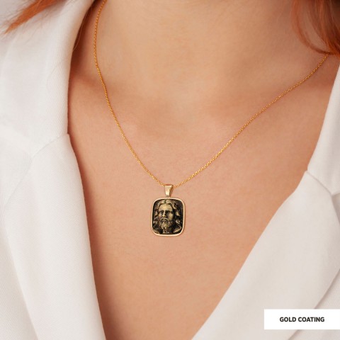 Jesus Silver Necklace, Christian Necklace, Unisex Jesus Pendant, Gold Plated Jesus Jewelry, Men's Religious Gift
