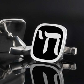 Square Unique Design Jewish Chai Cufflink