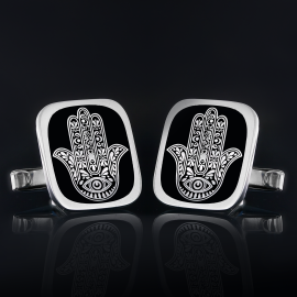 Sterling Silver Jewish Hamsa Cufflink