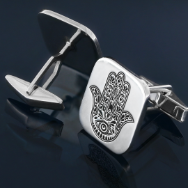 Sterling Silver Jewish Hamsa Cufflink