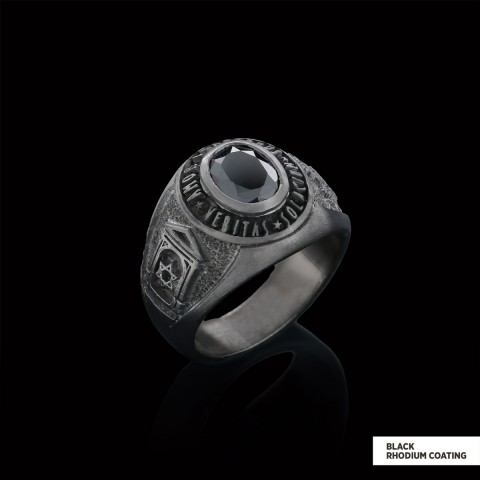 Jewish Masonic Round Ring, Custom Stone Mason Ring, Freemasonic Ring, Master Mason Ring