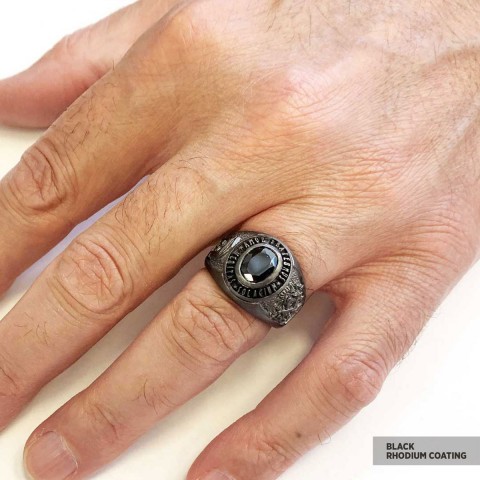 Jewish Masonic Round Ring, Custom Stone Mason Ring, Freemasonic Ring, Master Mason Ring