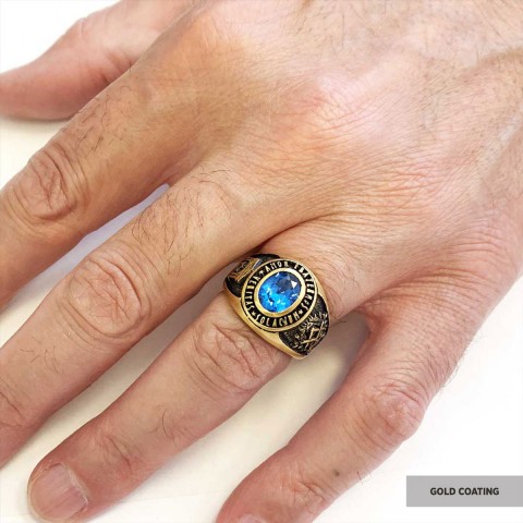 Jewish Masonic Round Ring, Custom Stone Mason Ring, Freemasonic Ring, Master Mason Ring