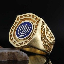 Menorah Embroidered Ring