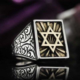 Sterling Silver Magen David Jewish Ring