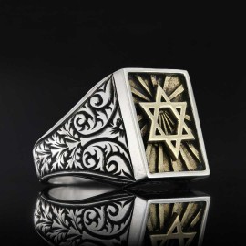 Sterling Silver Magen David Jewish Ring