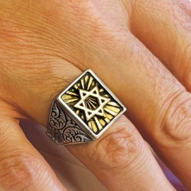 Sterling Silver Magen David Jewish Ring