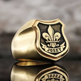 Customizable Family Crest Ring, Unique Family Crest Ring
