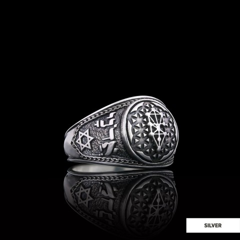Kabbalah Silver Ring, Kabbalah Ring, Adonai Ring, Kabbalah Jewelry, Star Kabbalah Ring, Religious Gifts