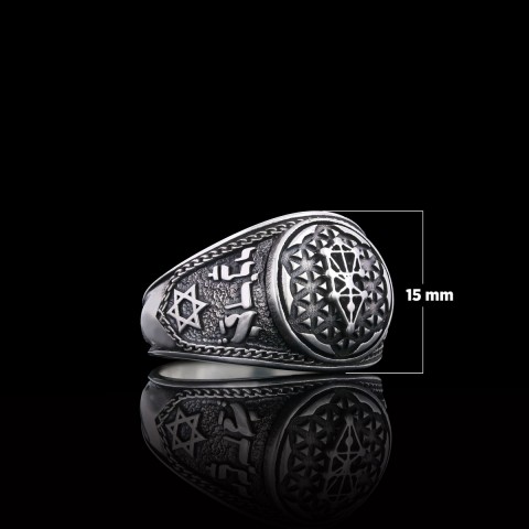 Kabbalah Silver Ring, Kabbalah Ring, Adonai Ring, Kabbalah Jewelry, Star Kabbalah Ring, Religious Gifts