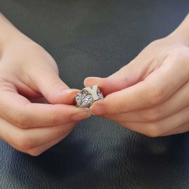 Bold Letter Y Monogram 925 Sterling Silver Women Ring
