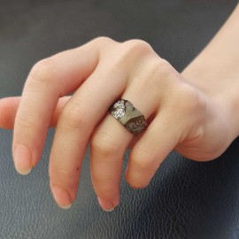 Bold Letter Y Monogram 925 Sterling Silver Women Ring