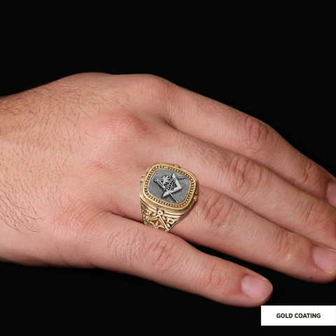 Knights Templar Masonic Ring, Celtic Lodge Masonic Ring, Signet Mason Ring, Mason Jewelry
