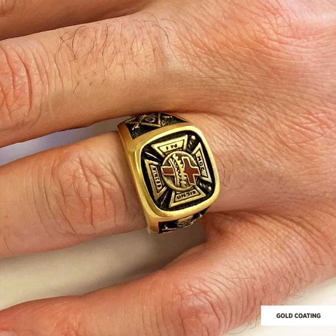 Knights Templar Masonic Ring, Signet Mason Ring, Mason Jewelry