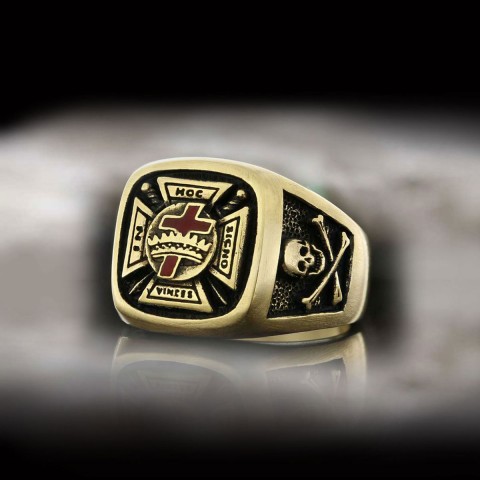 Knights Templar Masonic Ring, Signet Mason Ring, Mason Jewelry