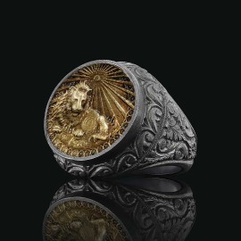 Leo Zodiac Silver Ring