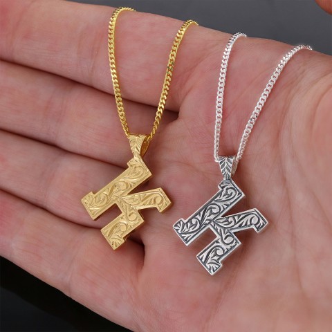 Letter Handmade Special Design 925 Sterling Silver Monogram K Necklace