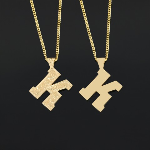 Letter Handmade Special Design 925 Sterling Silver Monogram K Necklace