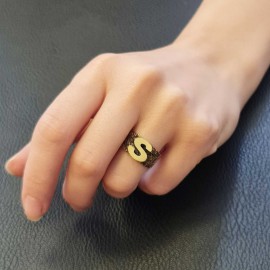 Letter S 925 Sterling Silver Women Ring