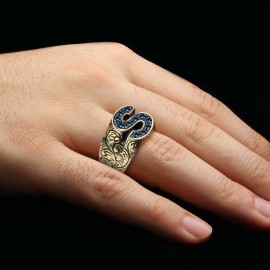 Handmade Silver Letter S Monogram Ring