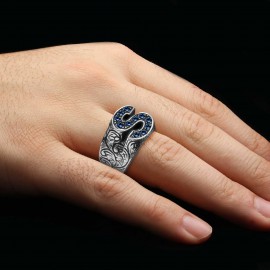 Handmade Silver Letter S Monogram Ring