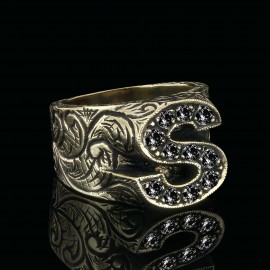 Handmade Silver Letter S Monogram Ring