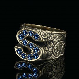 Handmade Silver Letter S Monogram Ring
