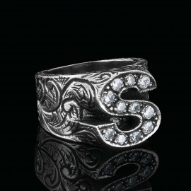 Handmade Silver Letter S Monogram Ring
