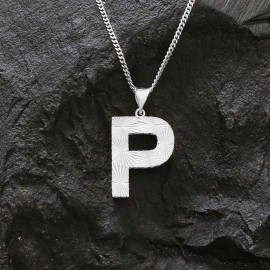 Letter Sterling Silver Handmade Special Design Monogram P Necklace