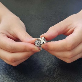 Letter X Monogram 925 Sterling Silver Women Ring