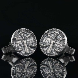 Unique Design Silver Libra Cufflink