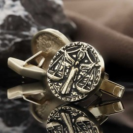 Unique Design Silver Libra Cufflink