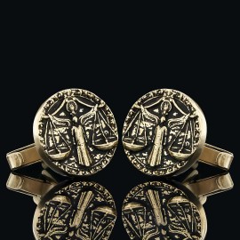 Unique Design Silver Libra Cufflink