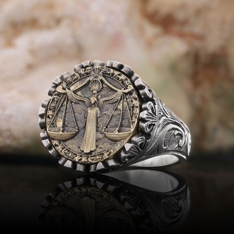 Libra Sign Ring, 925 Sterling Silver Libra Sign Ring