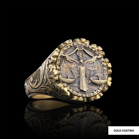 Libra Sign Ring, 925 Sterling Silver Libra Sign Ring