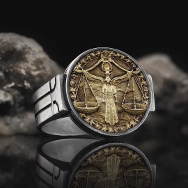Libra Zodiac Round Ring