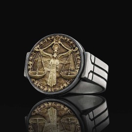 Libra Zodiac Round Ring