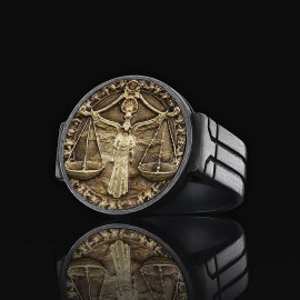 Libra Zodiac Round Ring