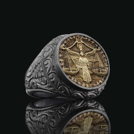 Libra Zodiac Silver Ring