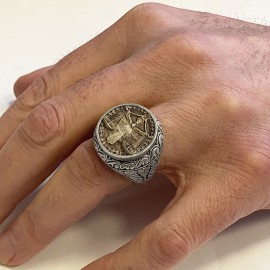 Libra Zodiac Silver Ring