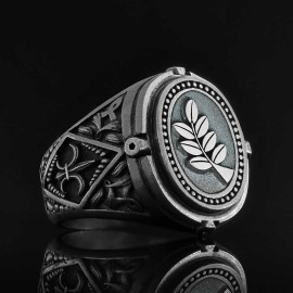 Acacia Silver Masonic Ring, Mason Ring, Master Mason Signet Ring, Custom Masonic Ring