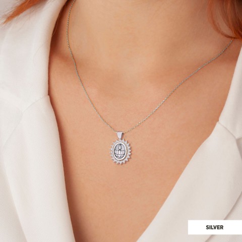 Lotus Flower Necklace, Buddhist Symbol Necklace, Stoned Buddhist Necklace, Lotus Jewelry, Women's Gift Accessory