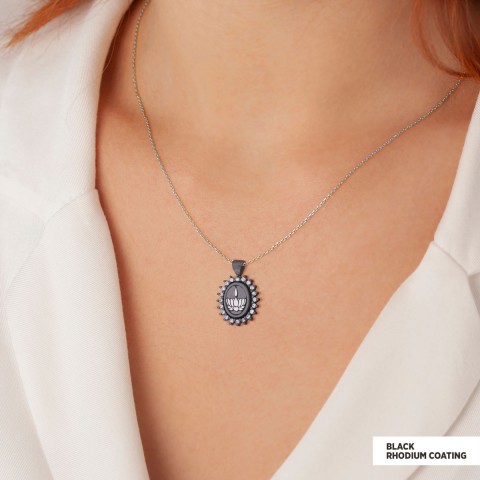 Lotus Flower Necklace, Buddhist Symbol Necklace, Stoned Buddhist Necklace, Lotus Jewelry, Women's Gift Accessory