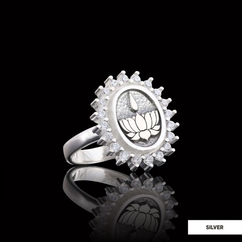 Lotus Flower Ring, Buddhist Symbol Ring, Stoned Buddhist Ring, Lotus Jewelry, Women's Gift Accessory