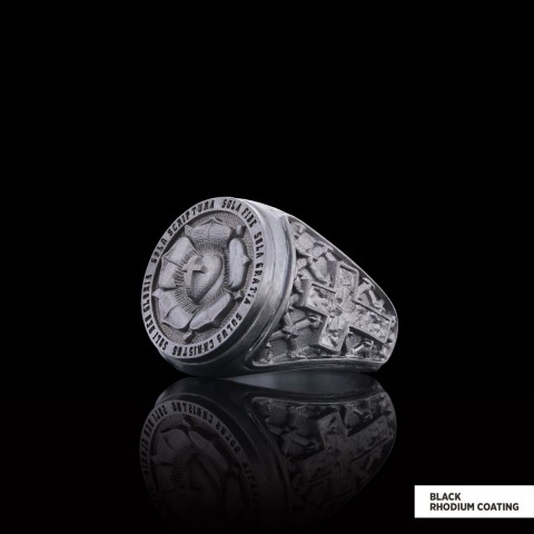 Lutheranism Ring, Rosae Crucis Ring, Rose and Cross Ring, Amorc Ring, Lutheranism Jewelry, Gift for Her, Gift for Him