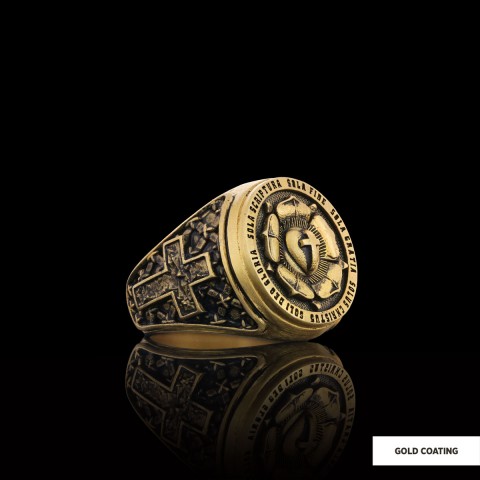 Lutheranism Ring, Rosae Crucis Ring, Rose and Cross Ring, Amorc Ring, Lutheranism Jewelry, Gift for Her, Gift for Him