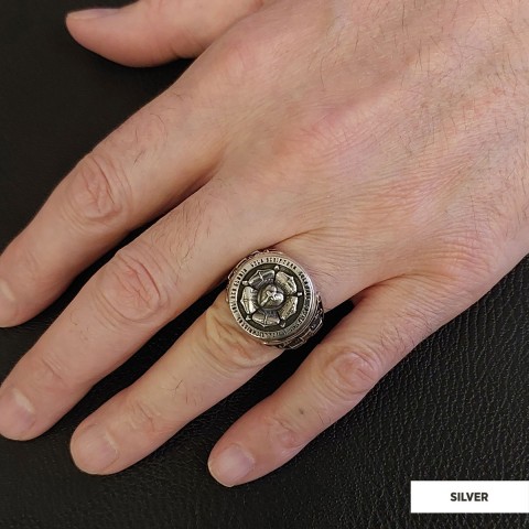 Lutheranism Ring, Rosae Crucis Ring, Rose and Cross Ring, Amorc Ring, Lutheranism Jewelry, Gift for Her, Gift for Him